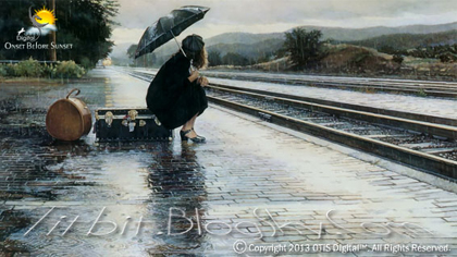 دخترک تنها.. زیر باران مانده..