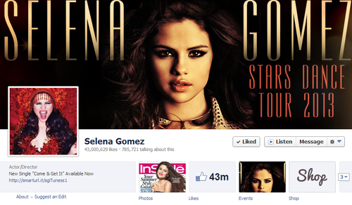 فیس بوک سلنا به 43 میلیون لایک رسید!!!