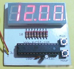ساعت دیجیتالی دقیق با سون سگمنت +PCB