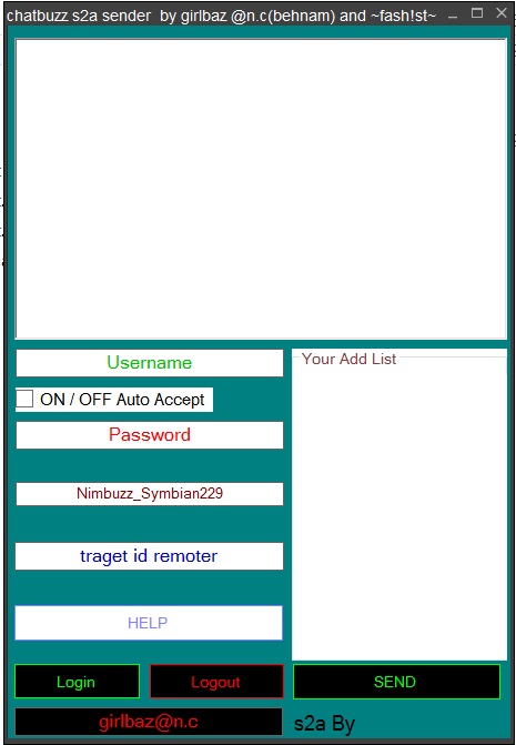 chatbuzz s2a sender by girlbaz@n.c(behnam) and mohsen Chatbuzz_s2a