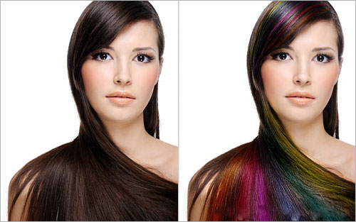 آموزش رنگ کردن حرفه ایی مو در فتوشاپ