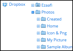 Drop Box Folder Menu Tree