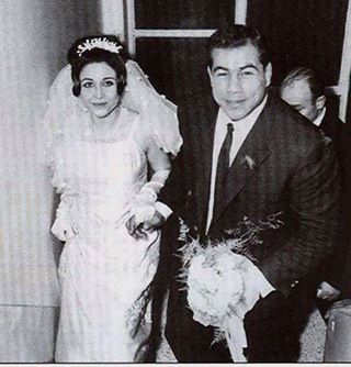 عکسی از عروسی جهان پهلوان تختی و همسرش