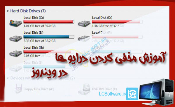 آموزش کامل  مخفی کردن درایوها در My Computer