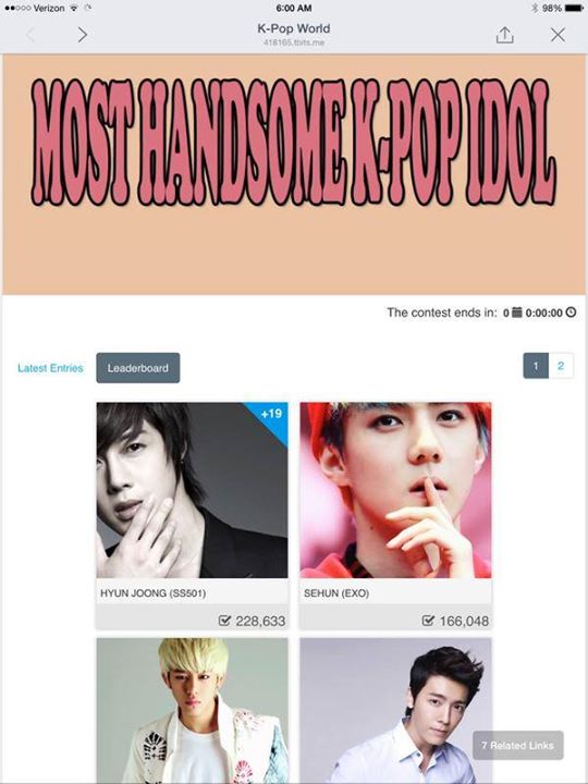 Kim Hyun Joong Is Winner Of Most Handsome Kpop Idole