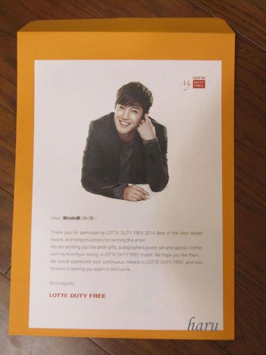 Kim Hyun Joong ~ Award Received By Japanese Fan Event For Best Model 2014 Lotte Duty Free