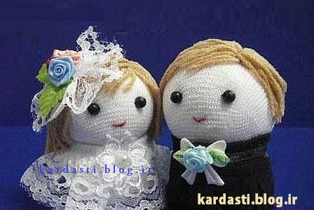 آموزش درست کردن عروسک عروس و داماد با جوراب