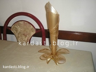 آموزش ساخت گلدان با بطری پلاستیکی طلایی
