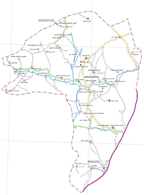 نقشه روستاهای میربگ شمالی