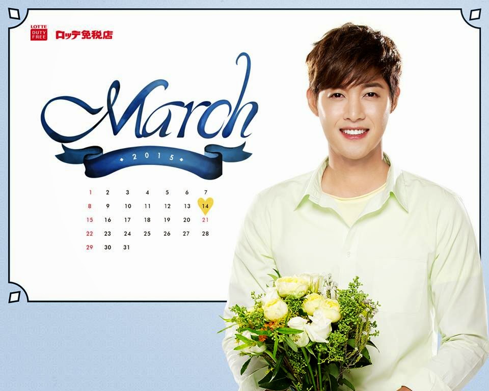 Kim Hyun Joong - Lotte Duty Free March 2015 Calendar Wallpaper