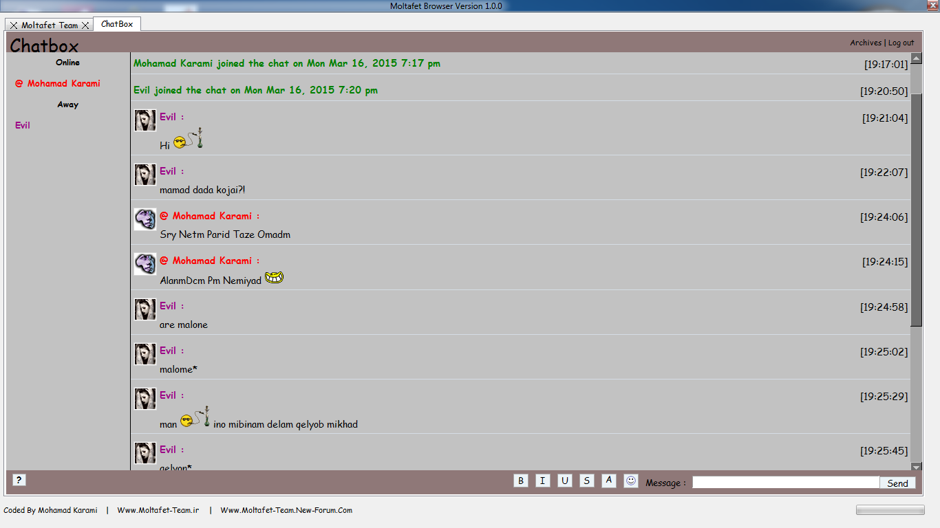 Moltafet Browser Version 1.0.0 Brows2