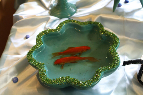 حوضچه ماهی گلی سفره هفت سین عروس و عیدی خاله فاطمه در نوروز 1394