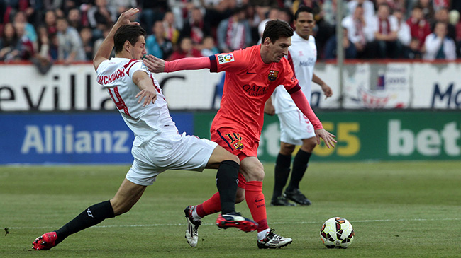 سویا 2-2 بارسلونا - خلاصه بازی (لالیگا اسپانیا فصل 2014/15)