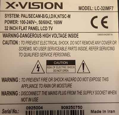 سریال نامبر ایکس ویژن LC32IMF7