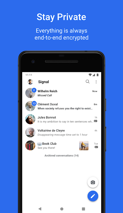 دانلود Signal 4.59.6 جدیدترین نسخه اندروید پیام رسان سیگنال